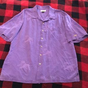 Douglas Lyon 100% silk mens xl LSU tiger shirt M12